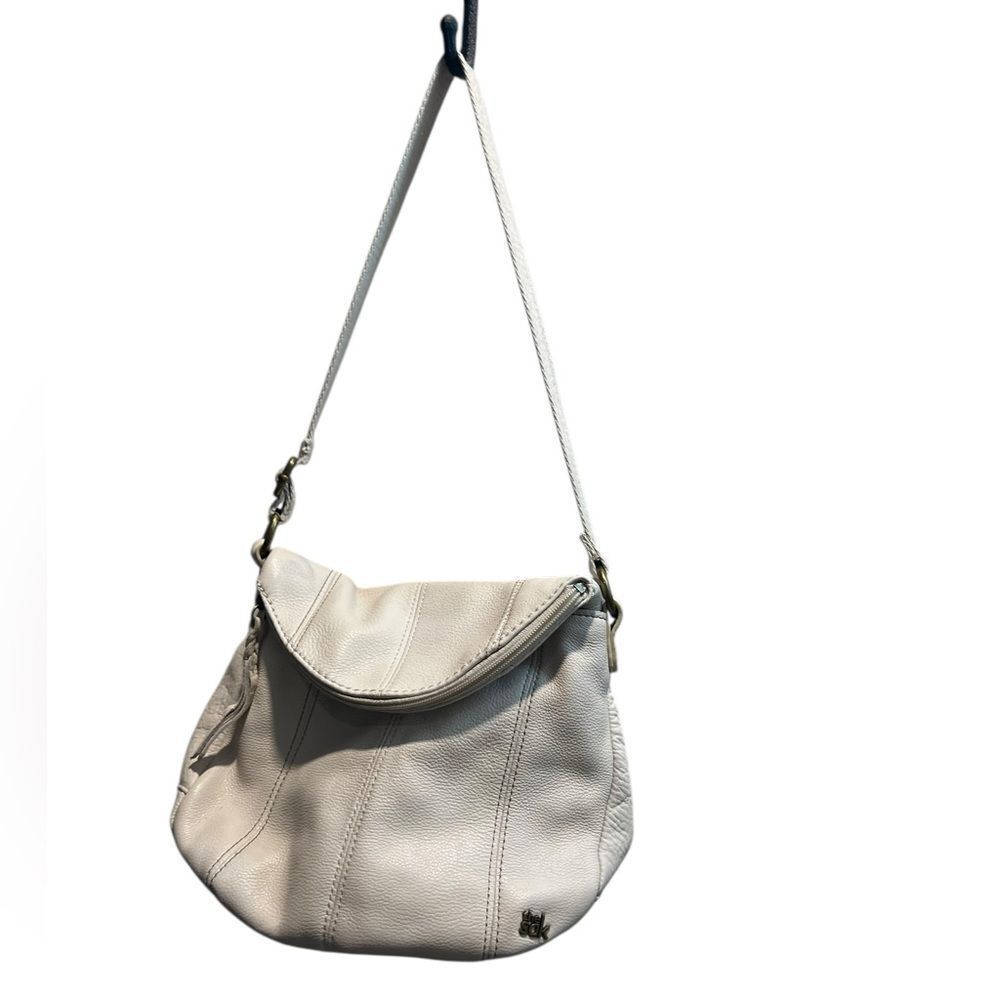 The Sak Leather Flap Crossbody Bag – Off White/ Cream